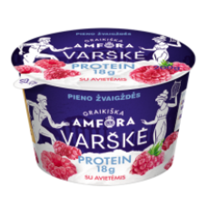 Greek Amfora Protein- curd with rapsberries 200g