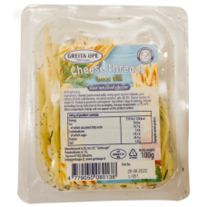 Greita Upe - Non Smoked Cheese Threads with Dill 100g