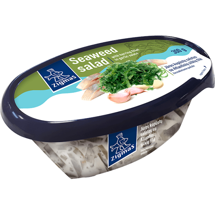 Zigmas - Seaweed Salad with Herring Fillet in Garlic Sauce 300g